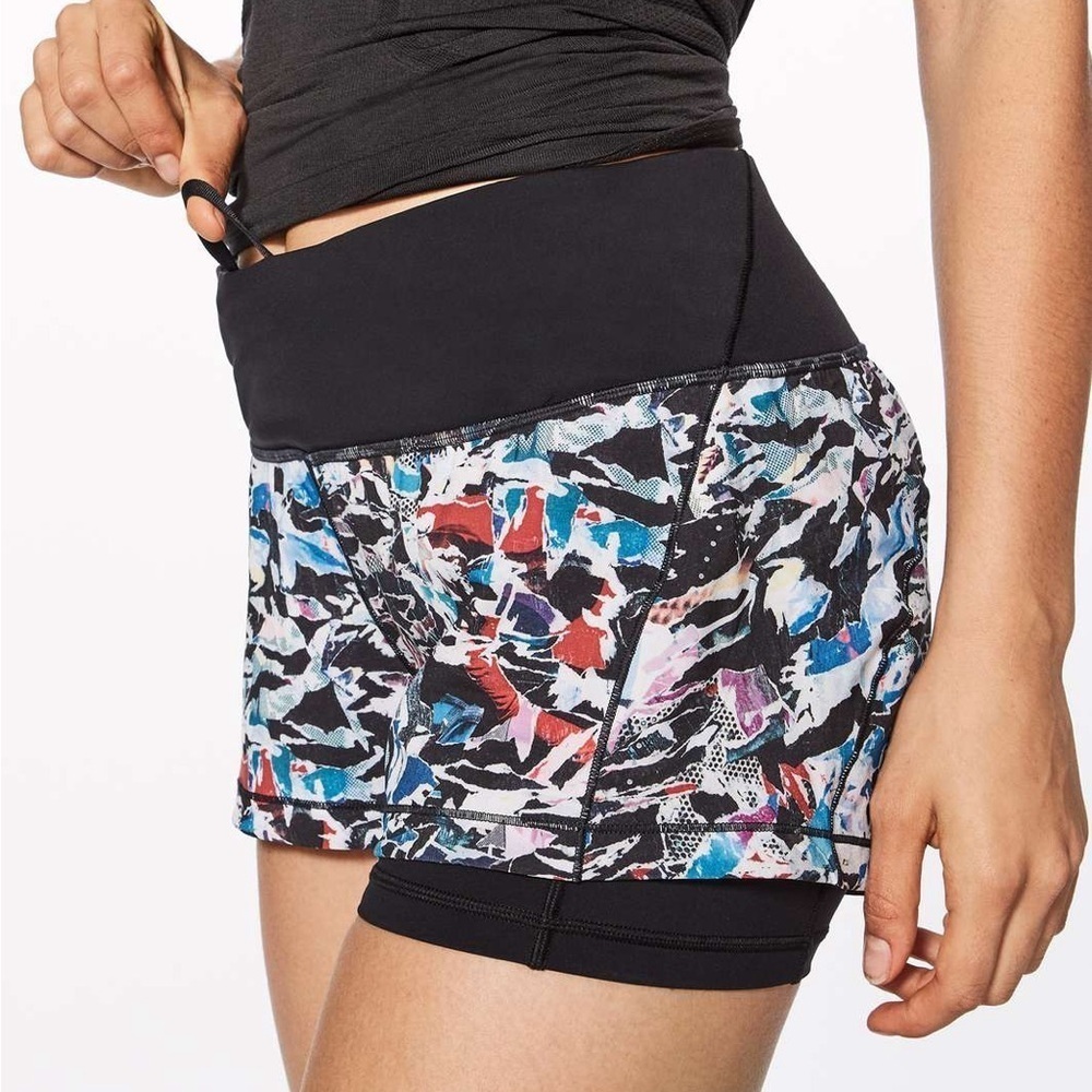 LULULEMON culture clash size 4 break free shorts 2.5in